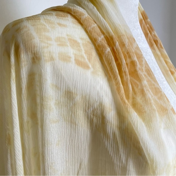 Boho Ethereal Fairy Sheer Tie Dye Floral Lace Crocheted Beach Scarf Wrap Shawl - Picture 3 of 15